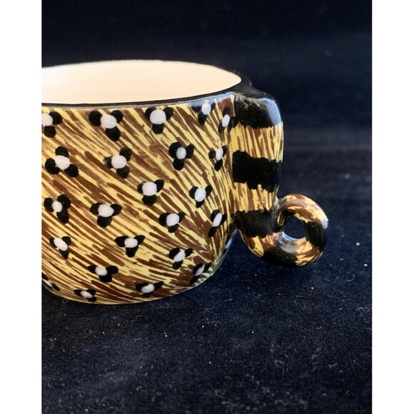1999 Ardmore Studio Leopard Demitasse Cup South African Zulu Ceramic Pottery Vtg - Picture 9 of 12